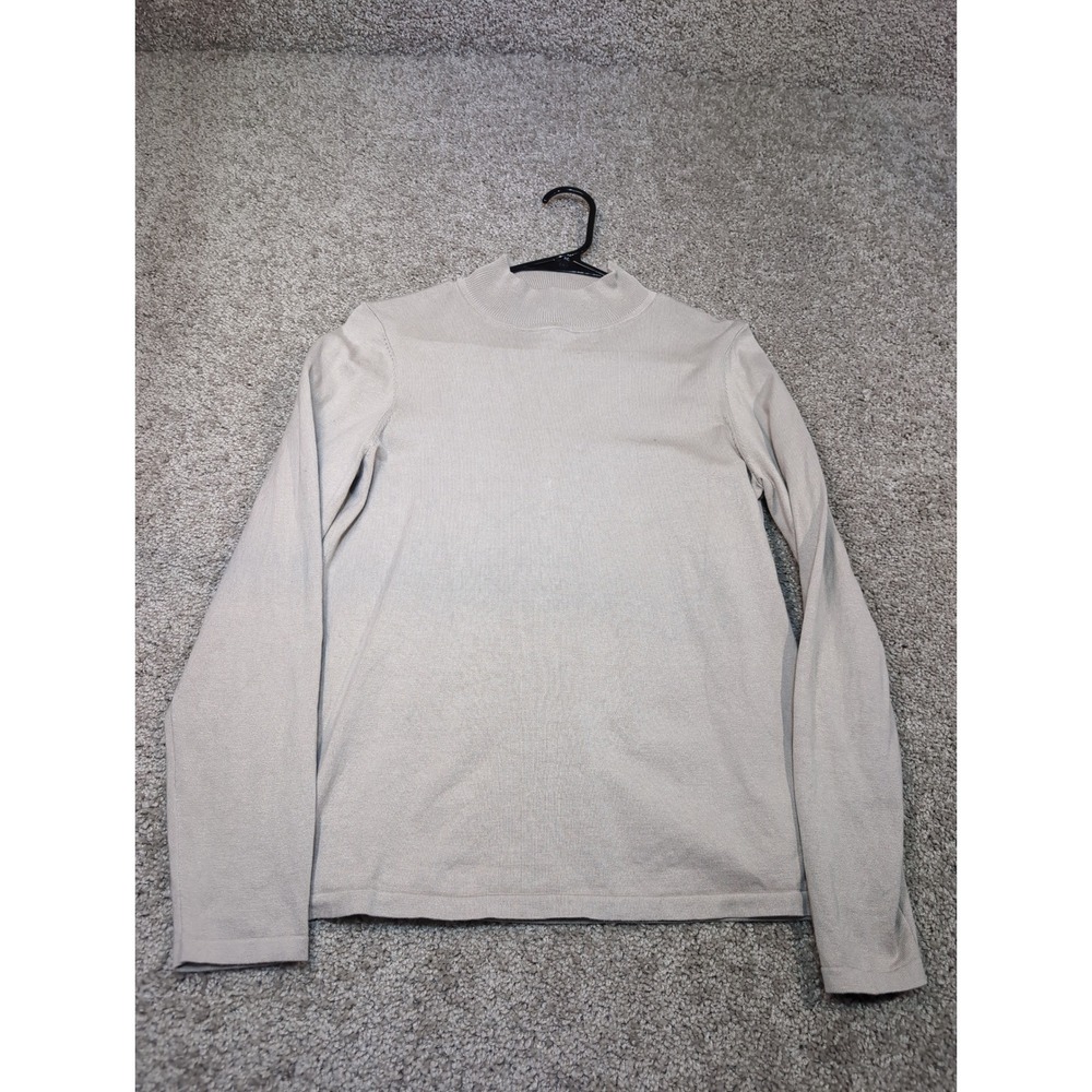 Pendleton Silk Blend Mock Neck Sweater Tan Beige Petite Small‎ Long Sleeve Knit